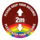 Please Keep Your Distance School Floor Graphic Sign - 2 Metres (Brown)
