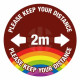 Please Keep Your Distance School Floor Graphic Sign - 2 Metres (Brown)