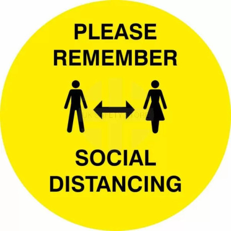 Please Remember Social Distancing Floor Sticker