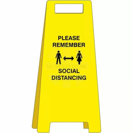Please Remember Social Distancing Freestanding Sign