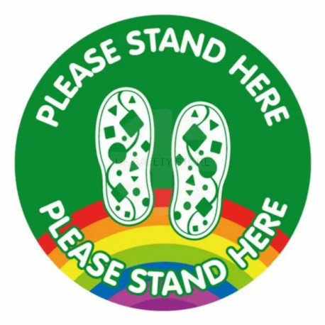 Please Stand Here School Floor Graphic Sign