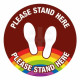 Please Stand Here School Floor Graphic Sign (Brown)