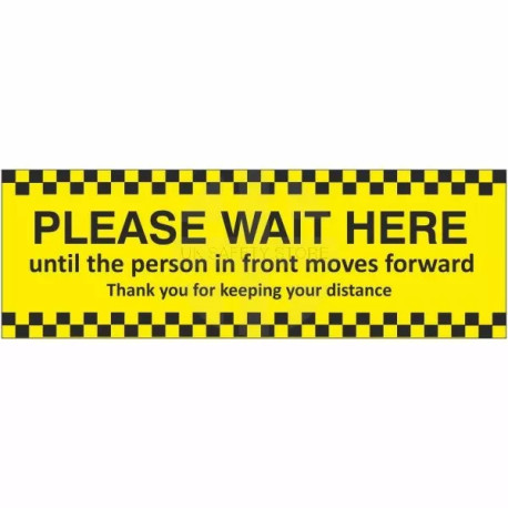 Please Wait Here Hanging Sign