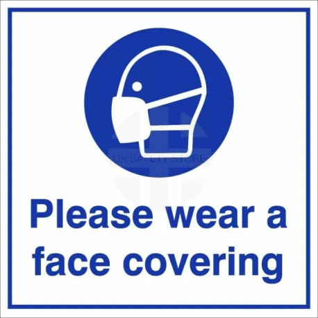 Please Wear A Face Covering Sign - Square