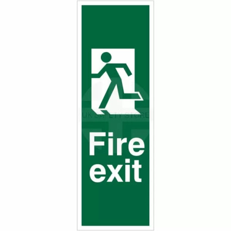 Portrait Fire Exit Running Man Left Sign