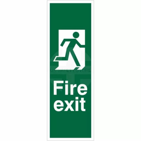 Portrait Fire Exit Running Man Right Sign