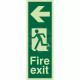 Portrait Glow In Dark Fire Exit Arrow Left Sign