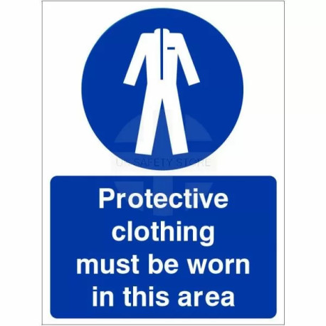 Protective Clothing Must Be Worn In This Area Custom Logo Sign