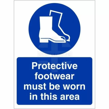 Protective Footwear Must Be Worn In This Area Sign (Portrait)