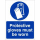 Protective Gloves Must Be Worn Sign