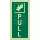 Pull (Arrow Back) Fire Information Sign