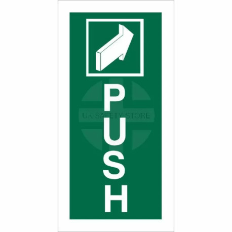 Push (Arrow Forward) Fire Information Sign