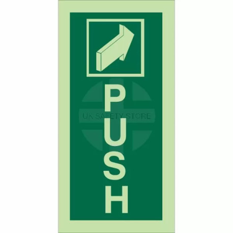 Push Arrow Forward Glow In Dark Sign