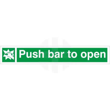 Push Bar To Open Door Sign