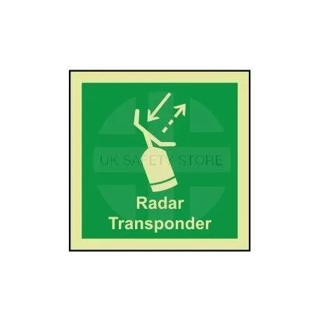 Radar transponder photoluminescent 100W  x  110H  sign self adhesive