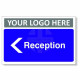 Reception Arrow Left Custom Logo Door Sign