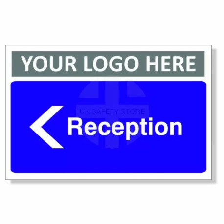 Reception Arrow Left Custom Logo Door Sign