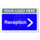 Reception Arrow Right Custom Logo Door Sign