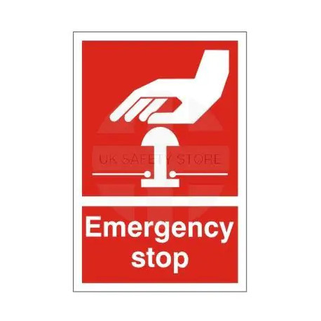 Red Emergency Stop First Aid Sign