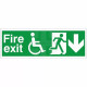 Refuge Fire Exit Arrow Down Sign