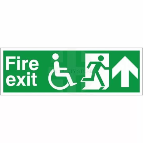 Refuge Fire Exit Arrow Up Sign