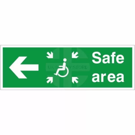 Refuge Safe Area Arrow Left Sign