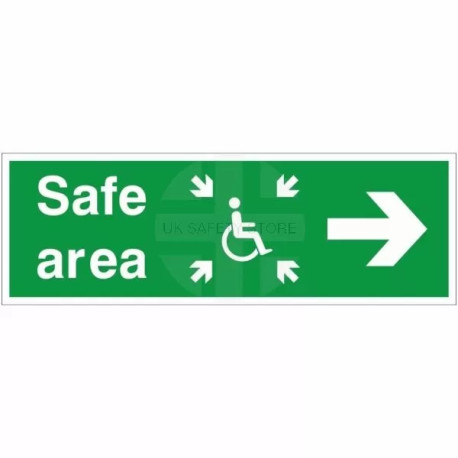Refuge Safe Area Arrow Right Sign
