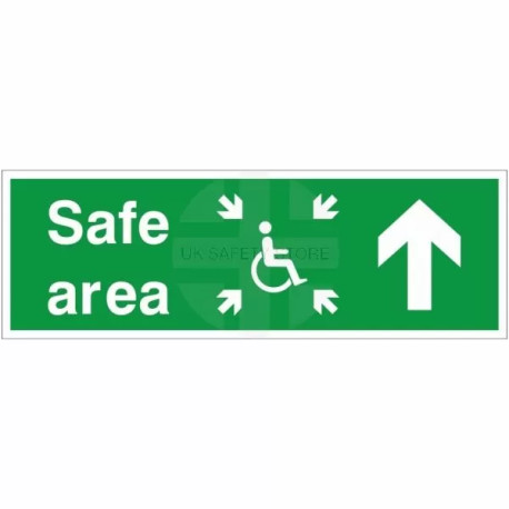 Refuge Safe Area Arrow Up Sign