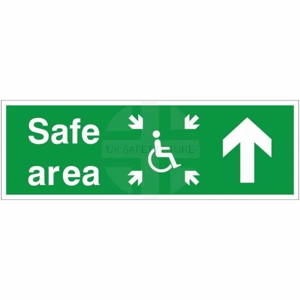 Refuge Safe Area Arrow Up Sign