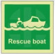 Rescue boat photoluminescent 100W  x  110H   sign rigid plastic