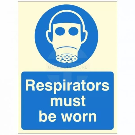 Respiratiors Must Be Worn Glow In Dark Sign