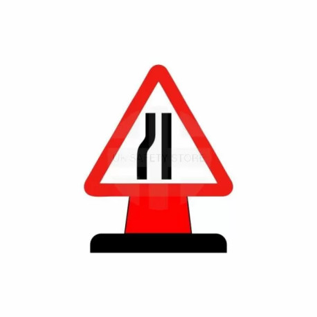 Road Narrows To The Left Aluminium Composite Cone Sign