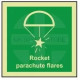 Rocket parachute flares photoluminescent 100W  x  110W sign self adhesive