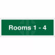 Rooms 1-4 Wayfinding Indicator Sign
