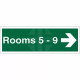 Rooms 5-9 (Arrow Right) Wayfinding Indicator Sign