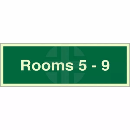 Rooms 5-9 Wayfinding Indicator Sign