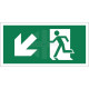 Running Man Arrow Down Left Sign
