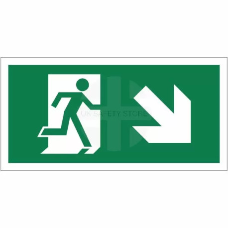 Running Man Arrow Down Right Sign