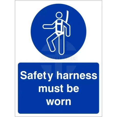 Safety Harness Must Be Worn Sign