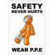 Safety never hurts wear P.P.E 400w x 600h  health and safety posters