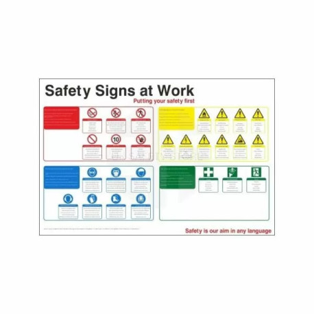 Safety Signs At Work Sign - Aluminium Composite Board- 1200W  x  800H