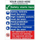 Safety Starts Here Multi Message Safety Board