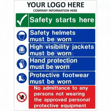 Safety Starts Here Multi Message Safety Board