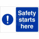 Safety Starts Here Sign