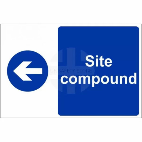 Site Compound Arrow Left Custom Logo Sign