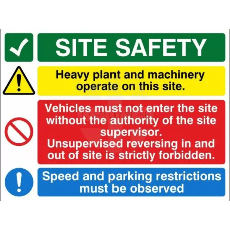 Site Entrance Sign - Site Safety (Plant + Vehicles)