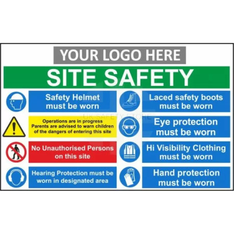 SITE SAFETY  sign in post or wall fit with or without your logo