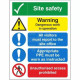 Site safety  sign in wall or post fit with or without your logo