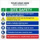 Site Safety All Visitors &amp; Contractors Must Report To The Main Site Offices Multi Message Safety Board