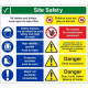 Site Safety All Visitors And Drivers Must Report To Site Office Multi Message Safety Board